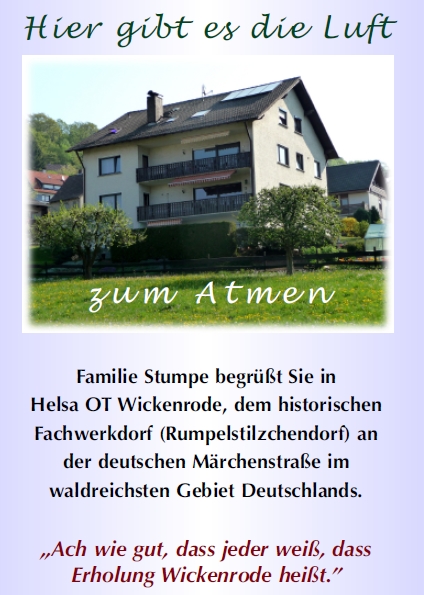Flyer  Wickenrode Ferienwohnung